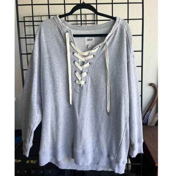 Women Size Large Sexy Crossover Hoodie Sweatshirt Long Sleeve Crop Top Pullover - Picture 1 of 1